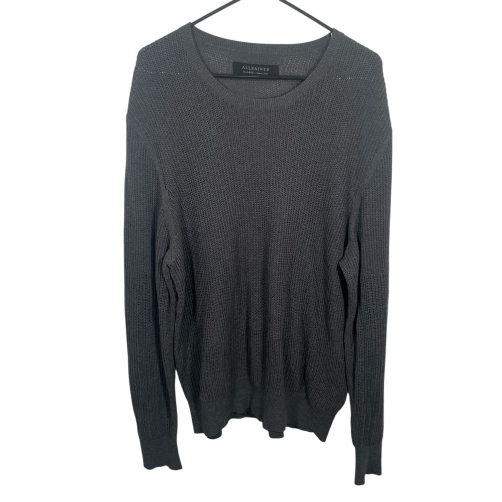 AllSaints Metz Long Sleeve Sweater Mens XL Gray Pullover Knit